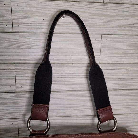B Makowsky Leather Hobo Tote Large Brown Shoulder Bag Purse Weekender - Picture 5 of 16